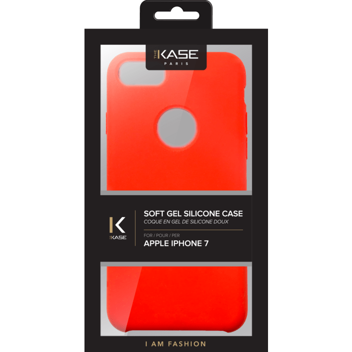 Coque en Gel de Silicone Doux pour Apple iPhone 7, Rouge Ardent