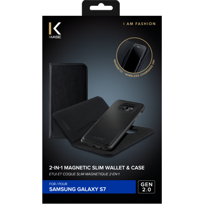 2-in-1 GEN 2.0 Magnetic Slim Wallet & Case for Samsung Galaxy S7, Black