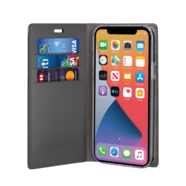 Diarycase 2.0 Coque clapet en cuir v&eacute;ritable avec support aimant&eacute; pour Apple iPhone 12/12 Pro, Rose Pastel