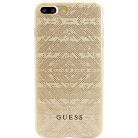 Guess Coque AZTEC 3D Effect pour Apple iPhone 7 Plus/ 8 Plus, &Eacute;tincelante Dor&eacute;e