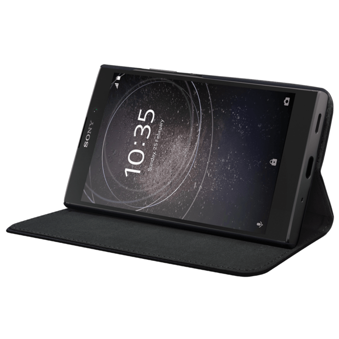 Custodia a conchiglia Folio con slot per schede e supporto per Sony Xperia L2, nero