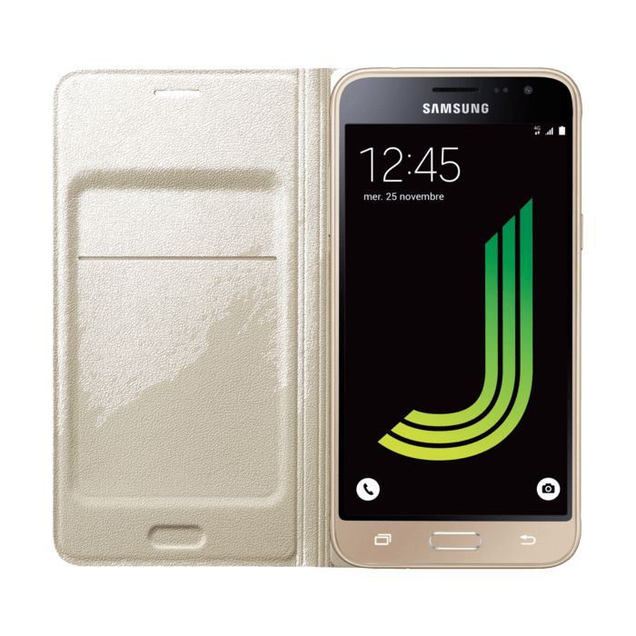Flip Wallet doré pour Samsung Galaxy J3