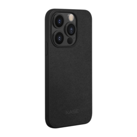 Coque en Suède Alcantara pour Apple iPhone 14 Pro, Minuit Noir
