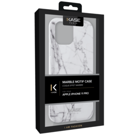 Coque effet marbr&eacute; pour Apple iPhone 11 Pro, Blanc