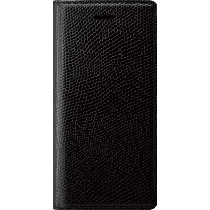 Diarycase Coque clapet en cuir v&eacute;ritable avec support aimant&eacute; pour Apple iPhone 6/6s, Noir L&eacute;zard