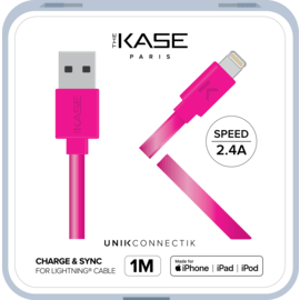 C&acirc;ble Lightning certifi&eacute; MFi Apple Charge Speed 2.4A charge/ sync (1M), Rose Bonbon