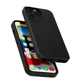 Coque antichoc en gel de silicone doux pour Apple iPhone 13 Pro Max, Noir satin