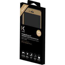 Protection d'&eacute;cran en Alliage de Titane et verre tremp&eacute; pour Apple iPhone 6 Plus/6s Plus, Or