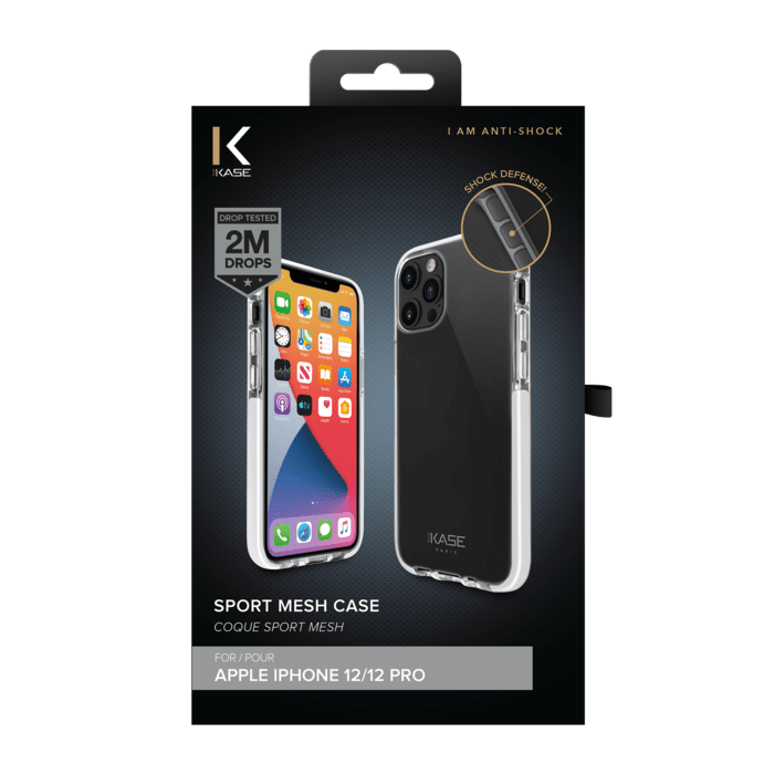 Coque Sport mesh pour Apple iPhone 12/12 Pro, Blanc Lumineux