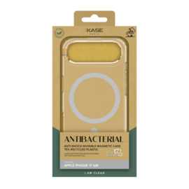 Coque antibact&eacute;rienne antichoc magn&eacute;tique invisible Fabriqu&eacute; Avec du 75% Plastique Recycl&eacute; pour Apple iPhone Air, Transparente