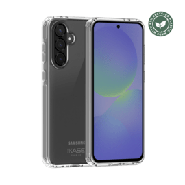 Coque hybride invisible fabriqu&eacute; avec 83% de plastique recycl&eacute; pour Samsung Galaxy A37 5G, Transparente