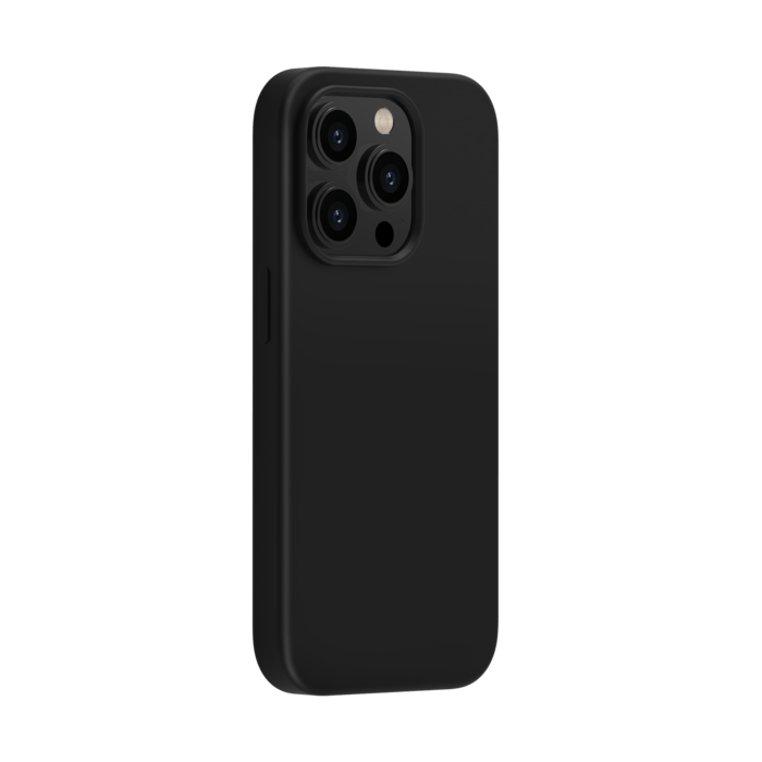 Coque antichoc en gel de silicone doux pour Apple iPhone 14 Pro, Noir satin