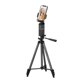 Support selfie pour smartphone avec suivi &agrave; 360&deg;, noir minuit