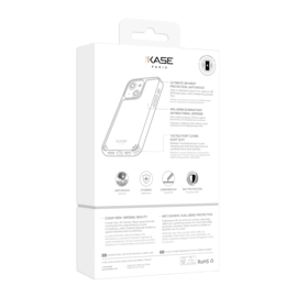 Coque antibact&eacute;rienne antichoc hybride invisible pour Apple iPhone 14, Transparente
