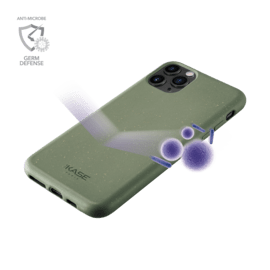 Coque antibact&eacute;rienne vegan bio 100 % z&eacute;ro d&eacute;chet pour Apple iPhone 11 Pro, Vert Basilic