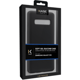 Coque en Gel de Silicone Doux pour Samsung Galaxy S10, Noir satin