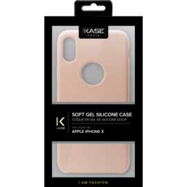 Coque en Gel de Silicone Doux pour Apple iPhone X, Rose Sable