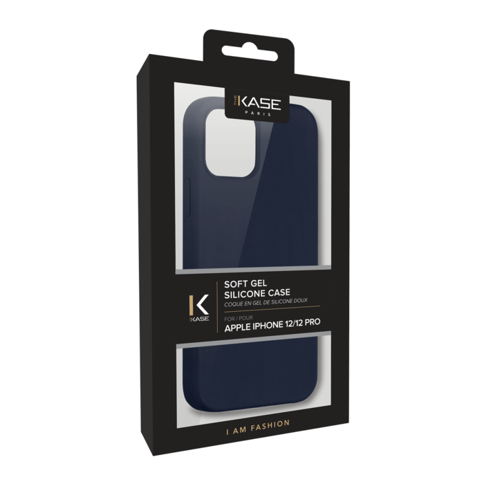 Coque en Gel de Silicone Doux pour iPhone 12/12 Pro, Bleu Oxford