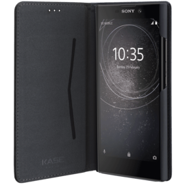 Case Folio flip case with card slot & stand for Sony Xperia L2 , Black