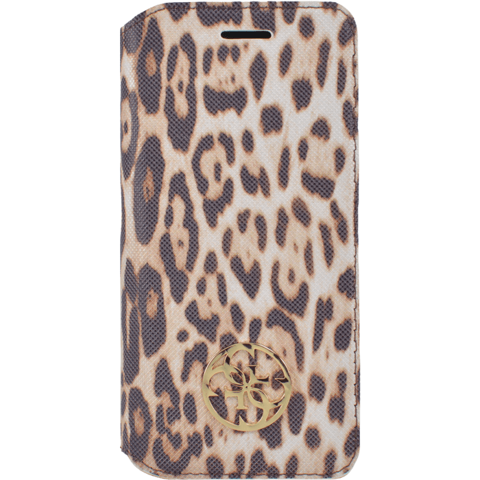 Guess Animalier Print Coque clapet pour Apple iPhone 6/6s, L&eacute;opard brun