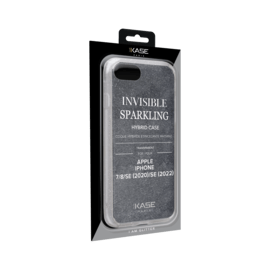 Coque hybride &eacute;tincelante invisible pour iPhone Apple 7/8/SE 2020/SE 2022, Transparente