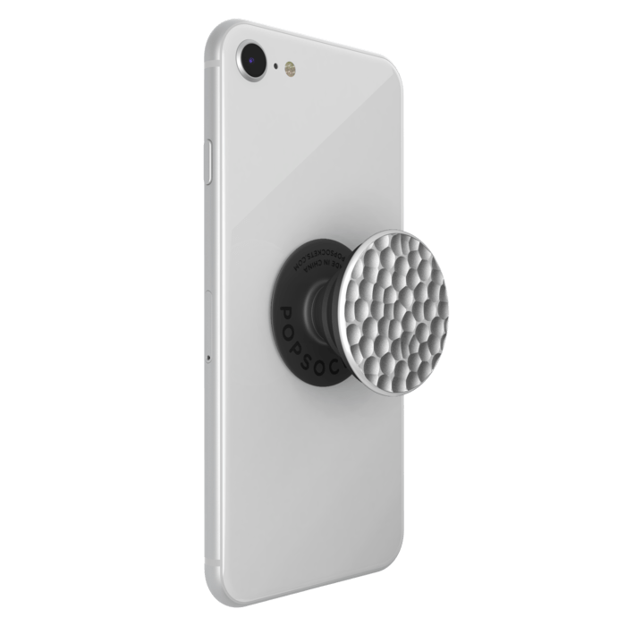 PopSockets PopGrip, M&eacute;tal Argent Martel&eacute;