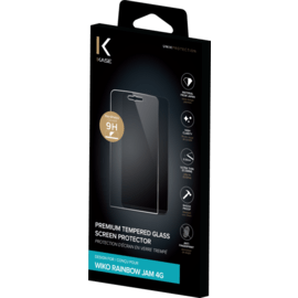 Protection d'&eacute;cran premium en verre tremp&eacute; pour Wiko Rainbow Jam 4G, Transparent