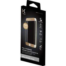 Protection d'écran en verre trempé (100% de Surface Couverte) pour Apple iPhone 7 Plus, Or