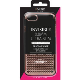 Invisible Ultra Slim Studded Case for Apple iPhone 7/8 0.8mm, Rose Gold