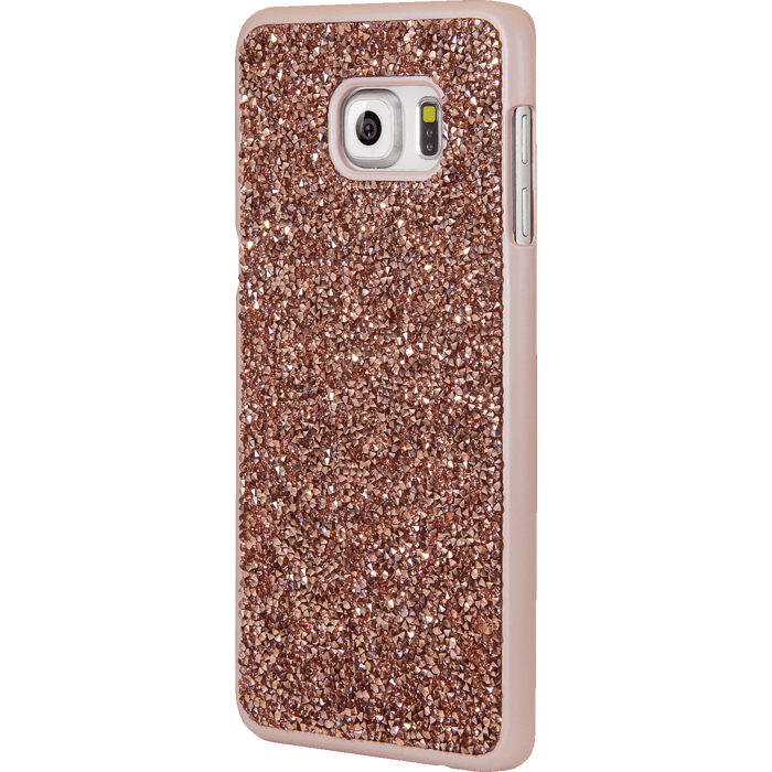 Coque Bling Strass pour Samsung Galaxy S6 Edge Plus, Or Rose