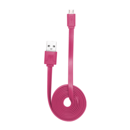 Cable plat vers Micro USB (1m) pour Android, Rose