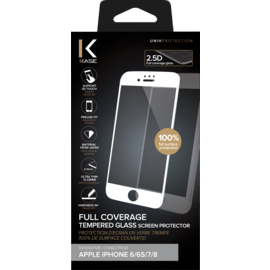 Full Coverage Tempered Glass Screen Protector for Apple iPhone 6/6s/7/8, White