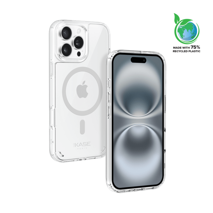 Coque antibact&eacute;rienne antichoc magn&eacute;tique invisible Fabriqu&eacute; Avec du 75% Plastique Recycl&eacute; pour Apple iPhone 16 Pro Max, Transparente