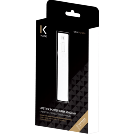Lipstick Batterie Externe 2600 mAh, Blanc