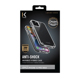 Anti-shock Invisible Hybrid Case for Apple iPhone 12 Pro Max, Transparent