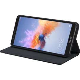 Coque clapet folio avec fente pour cartes & support pour Huawei Honor 7X, Noir