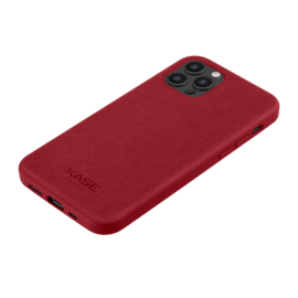 Coque en Su&egrave;de Alcantara pour Apple iPhone 12 Pro Max, Rouge rubis