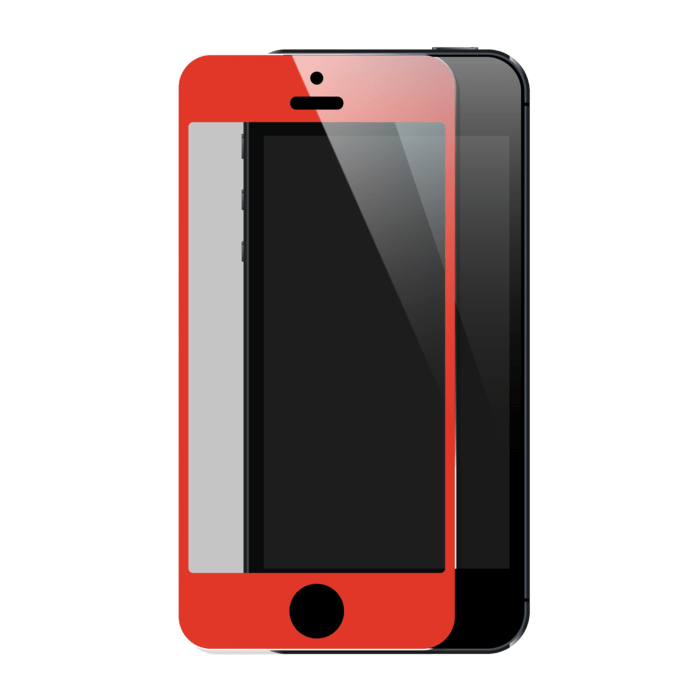 Protection d'écran premium en verre trempé pour Apple iPhone 5/5s/5C/SE, Rouge