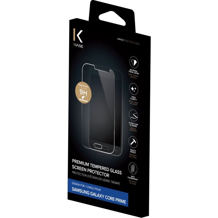 Protection d'&eacute;cran premium en verre tremp&eacute; pour Samsung Galaxy Core Prime G360, Transparent