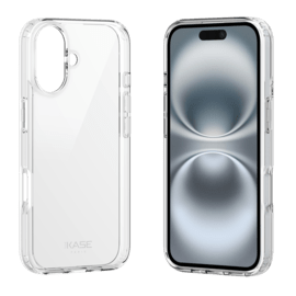 Coque hybride invisible fabriqu&eacute;e &agrave; 83 % de plastique recycl&eacute; pour Apple iPhone 16 Plus, transparente