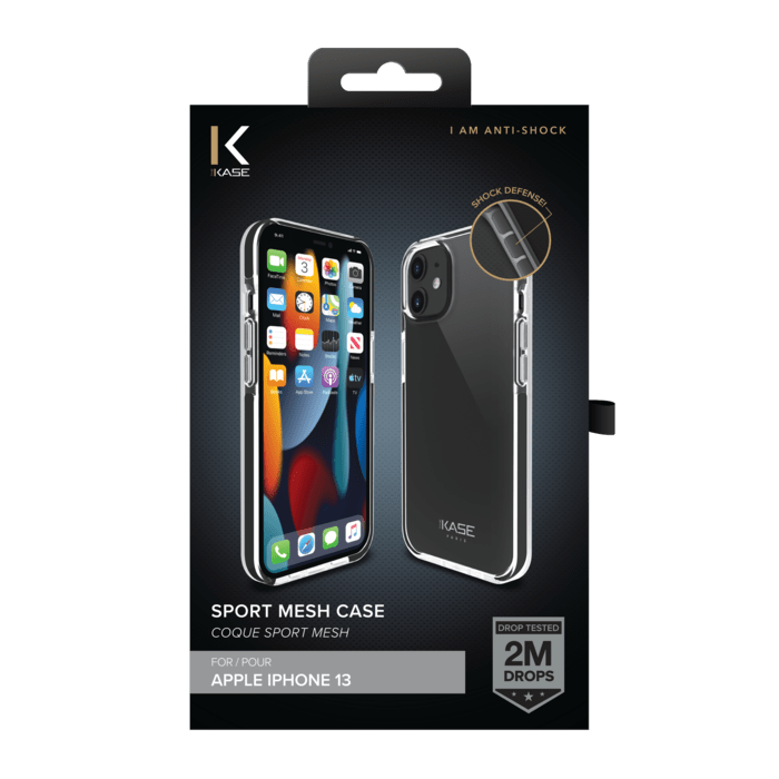 Coque Sport mesh pour Apple iPhone 13, Noir de jais