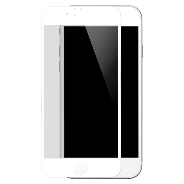 Protection d'écran en verre trempé (100% de surface couverte) pour iPhone 6/6s, Blanc