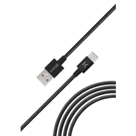 Câble USB-C vers USB-A tressé métallisé Charge/Sync (1M), Noir