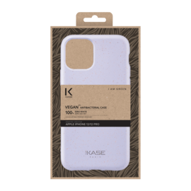 Coque antibact&eacute;rienne vegan bio 100 % z&eacute;ro d&eacute;chet pour Apple iPhone 12/12 Pro, Violet A&ccedil;a&iuml;