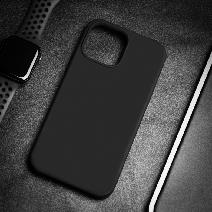 Coque en Gel de Silicone Doux pour Apple iPhone 13 Pro Max, Noir satin