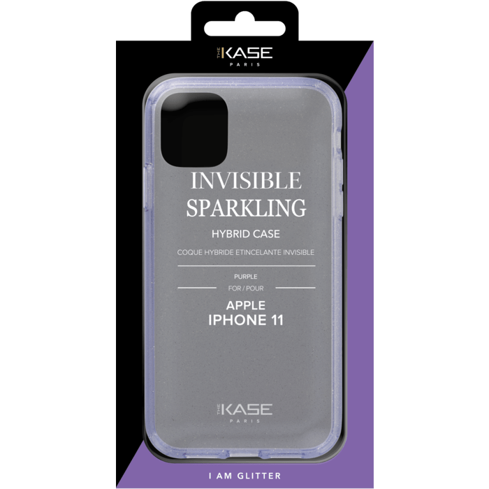 Coque hybride &eacute;tincelante invisible pour iPhone Apple 11, Violet