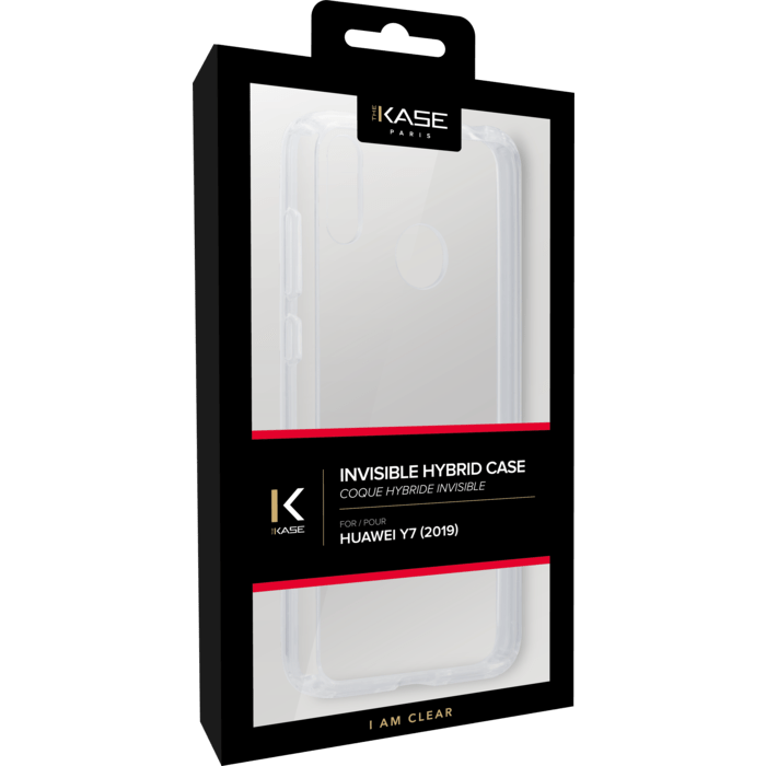 Coque hybride invisible pour Huawei Y7 2019, Transparent