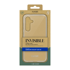 Coque hybride invisible fabriqu&eacute; avec 83% de plastique recycl&eacute; pour Samsung Galaxy S25 5G, Transparente