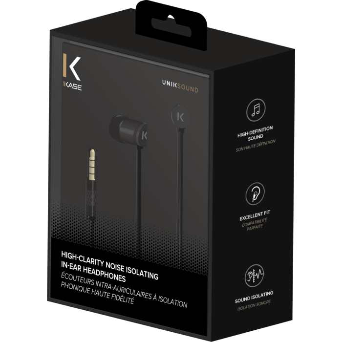 &Eacute;couteurs intra-auriculaires &agrave; isolation&nbsp;phonique&nbsp;haute fid&eacute;lit&eacute;, Noir