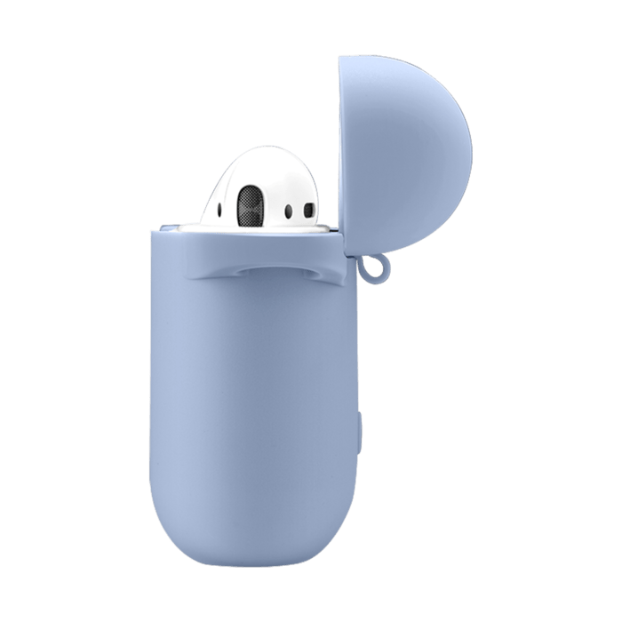 Soft Gel silicone case for Apple AirPods compatible with wireless charging, Lilac Blue